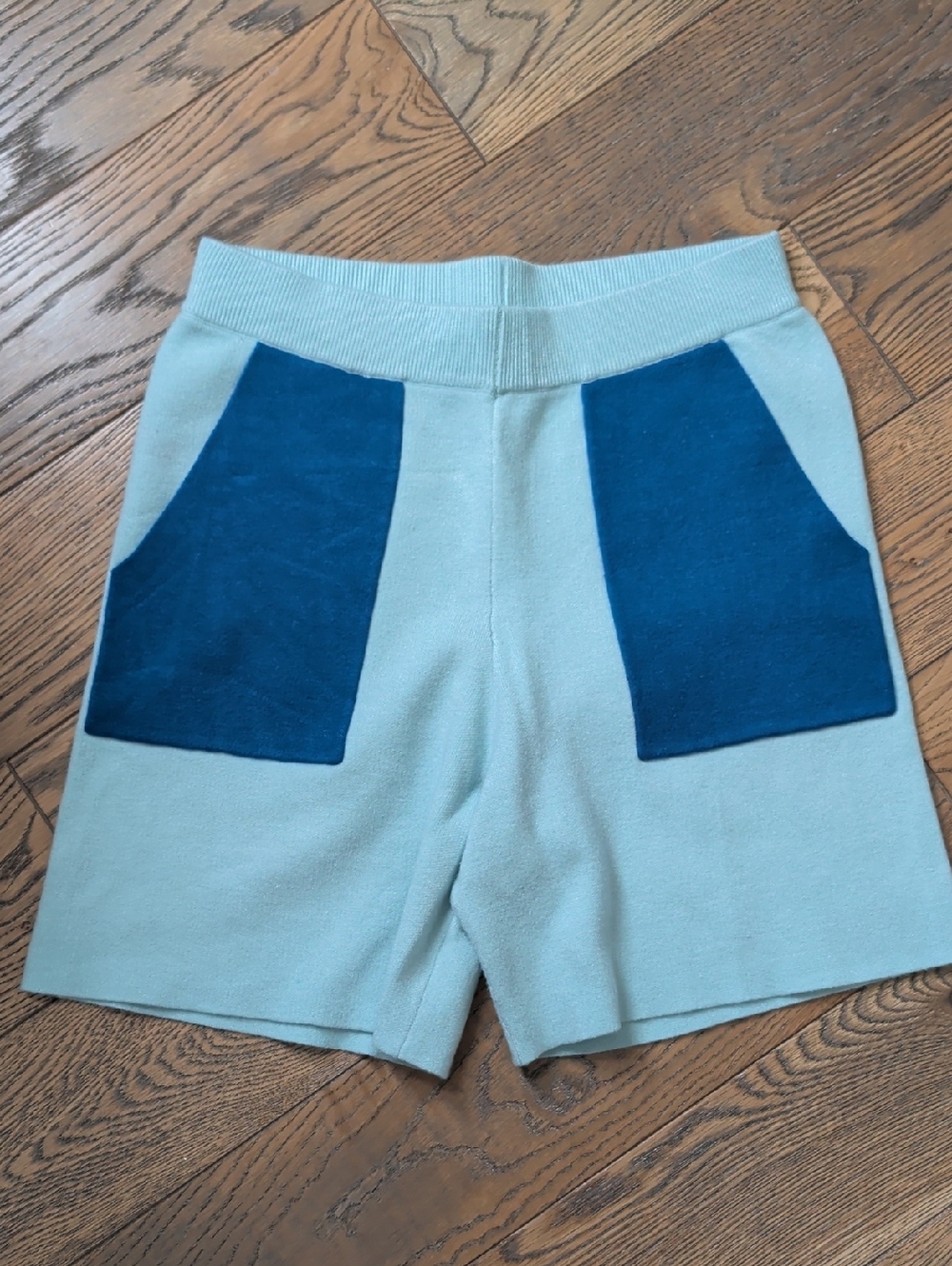 Anthropologie Light Blue Shorts with Dark Blue Pockets